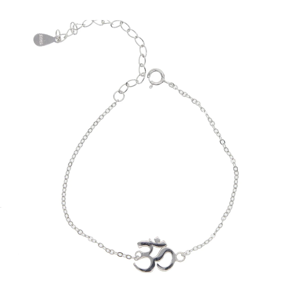 Браслеты и браслеты настоящая подвеска ом 100% 925 пробы цепочка 15 + 5 см удлиненный