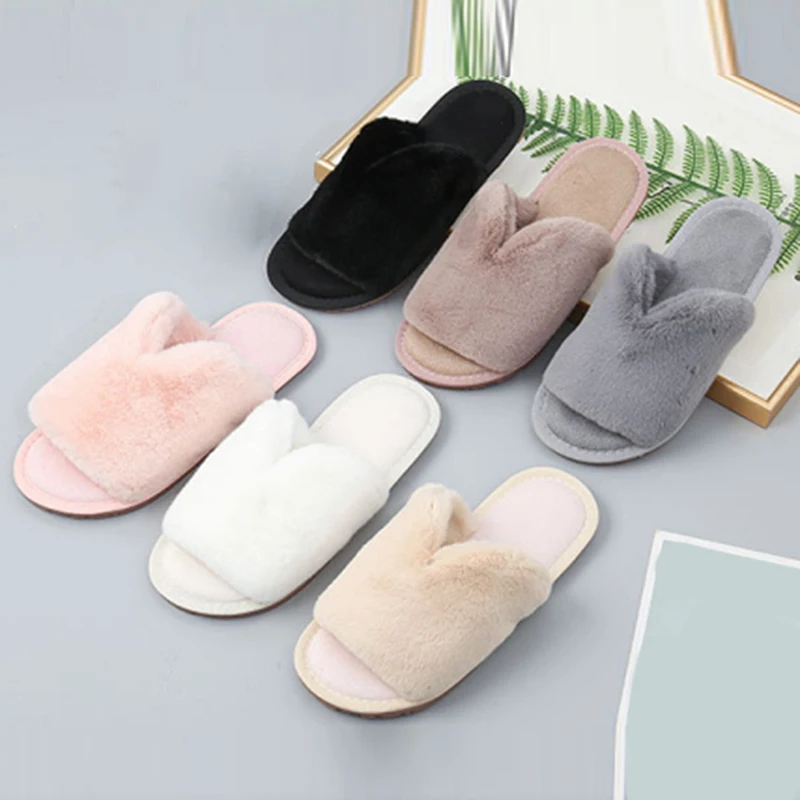 

Slippers New Winter Plush Slippers With Plush Cotton Slippers Indoor Warm Plus Plush Slippers Women