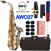 elegant sound mfc alto saxophone a 9937 wo37 nickel plated gold keys sax alto mouthpiece reeds neck musical instrument