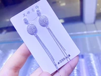 simple and atmospheric style micro inlaid tassel earrings earrings