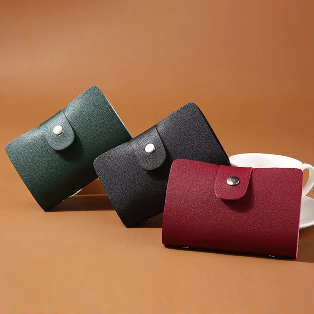 Мужские Женские кошельки маленький кожаный кредитный держатель для карт чехол