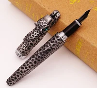 luxury jinhao full metal gray fountain pen calligraphy bent nib panther exquisite advanced writing gift pen for business office