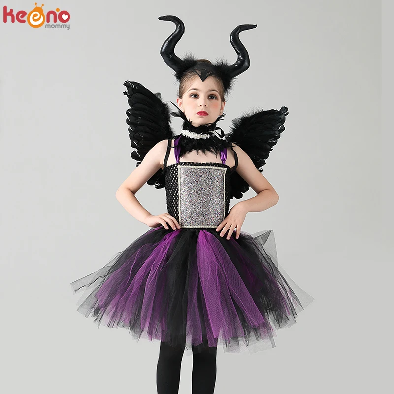 Маленькое детское платье пачка злого темного цвета для Хэллоуина| |
