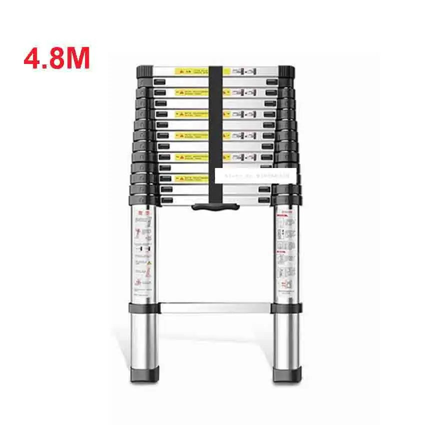 4.8 Meter DLT-A Extension Ladder Aluminum Alloy Thickened Straight Ladder Single-sided Ladder 14-step Folding Engineering Ladder