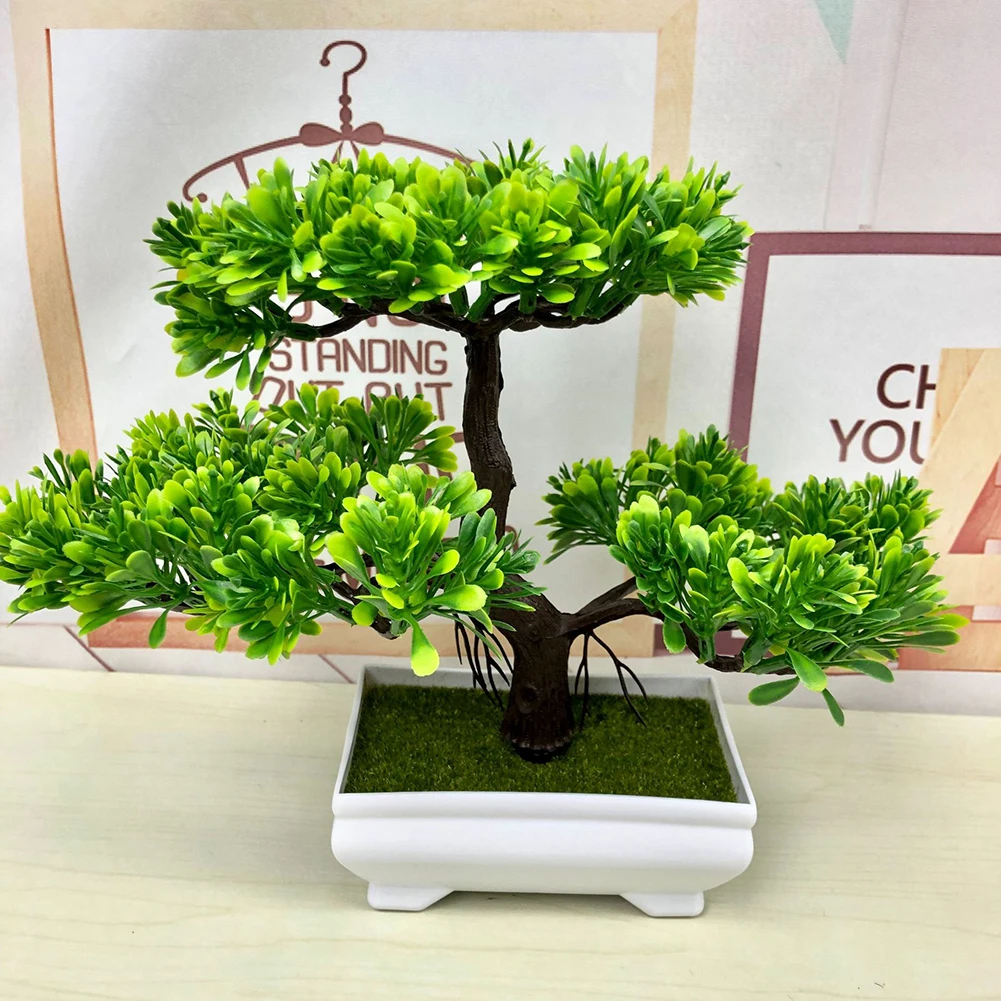 Artificial Pine Tree Plants Fake Green Bonsai Plant Guest Greeting Wedding Office Flower Home Decor Party Supplies | Дом и сад