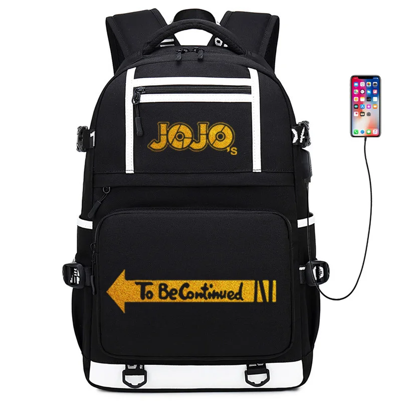 JoJo невероятное приключение с золотым принтом школьная сумка большой дорожный Рюкзак Школьные сумки Oxford для девочек-подростков с рисунком из аниме книжные сумки - Цвет: 6