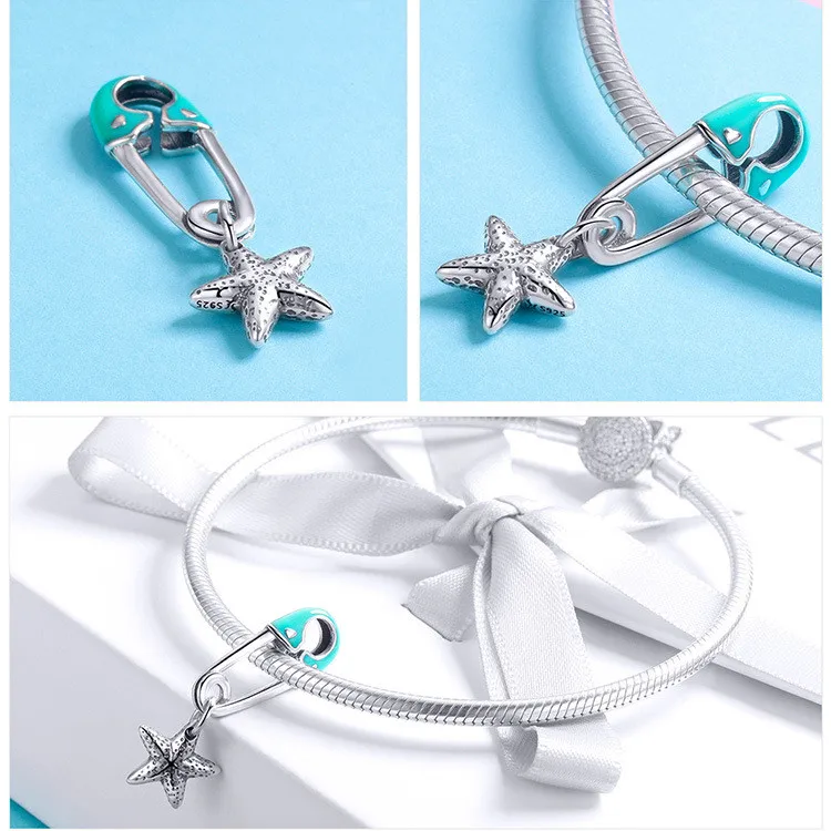 Подходит для браслета Pandora, серебро, 925, милый циркон, попугай, Kingfisher, амулеты CZ, единорог, пчела, велосипед, бусины для изготовления ювелирных изделий