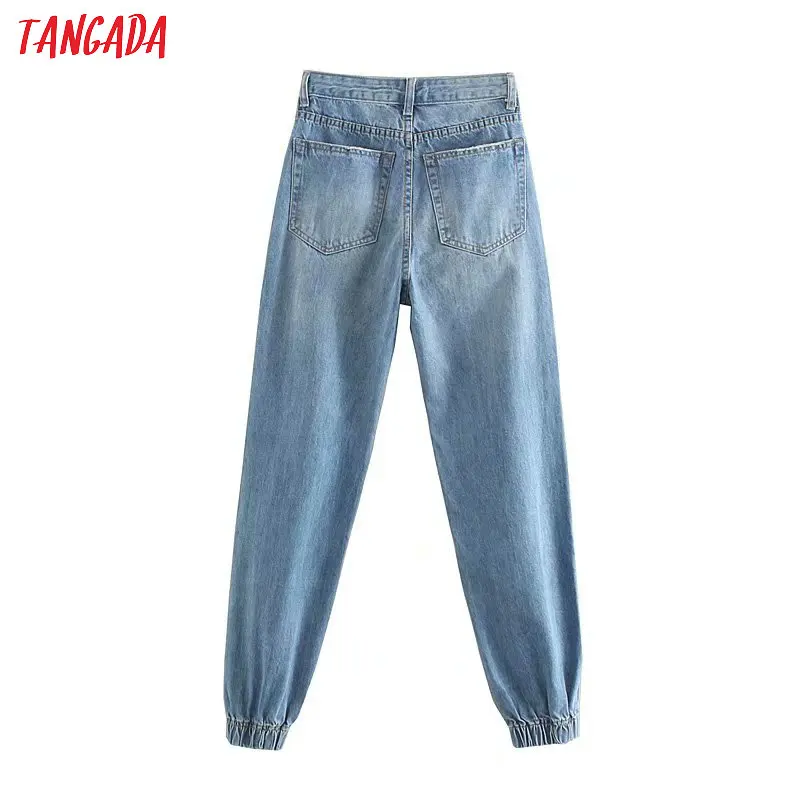 fashion women harm jeans boyfriend style denim pants long trousers pockets zipper loose streetwear female pantalon pants 4M33