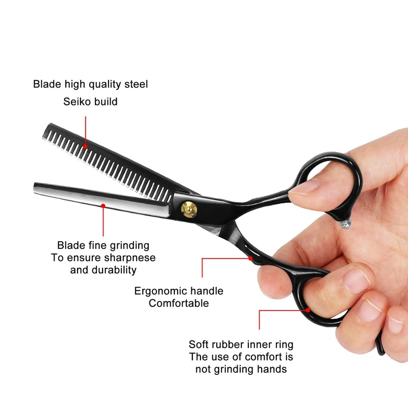 

9 Pcs Hair Cutting Scissors Set Thinning Scissors Comb Cape Clips Hairdressing Shears Salon Set