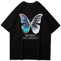 unisex oversize hip hop cotton t shirt harajuku tee streetwear casual clothes for men women color butterfly short sleeve tops