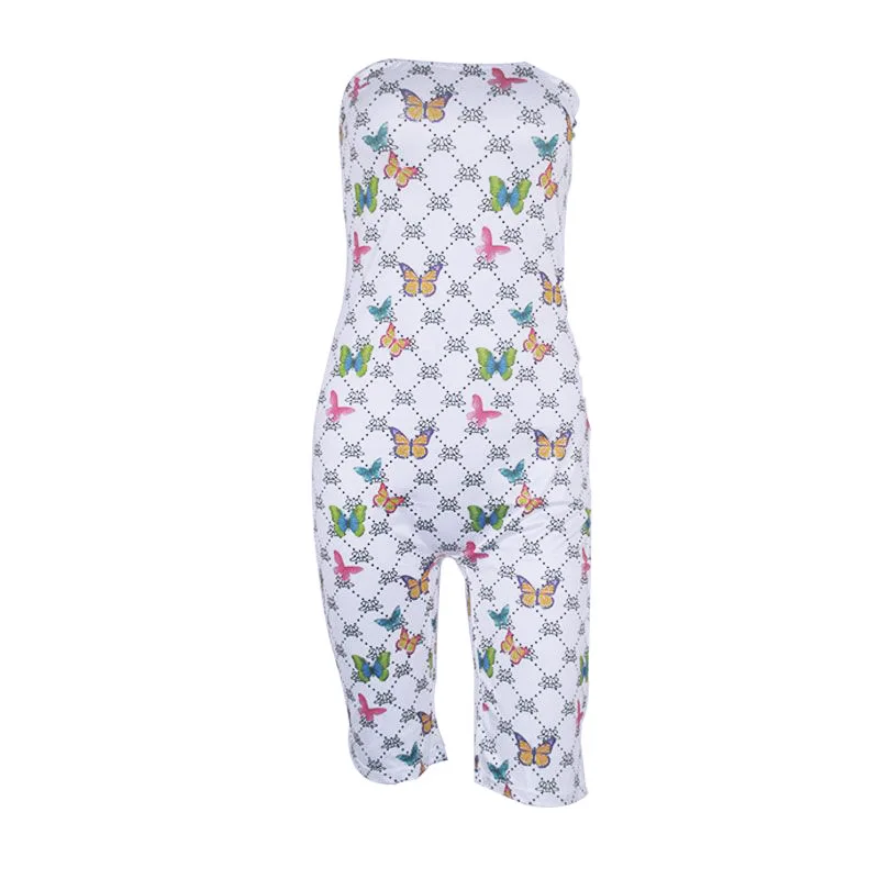 

Women Strapless Jumpsuit Sexy Tight Printed Casual Shorts One-Piece Set Ladies Rompers Summer Bodysuit Playsuits Skinny Oversize