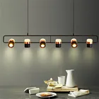 Современная светодиодная Люстра для ресторана, Скандинавский дизайн, комбинированная Подвесная лампа черного и золотого цвета для кухни и столовой