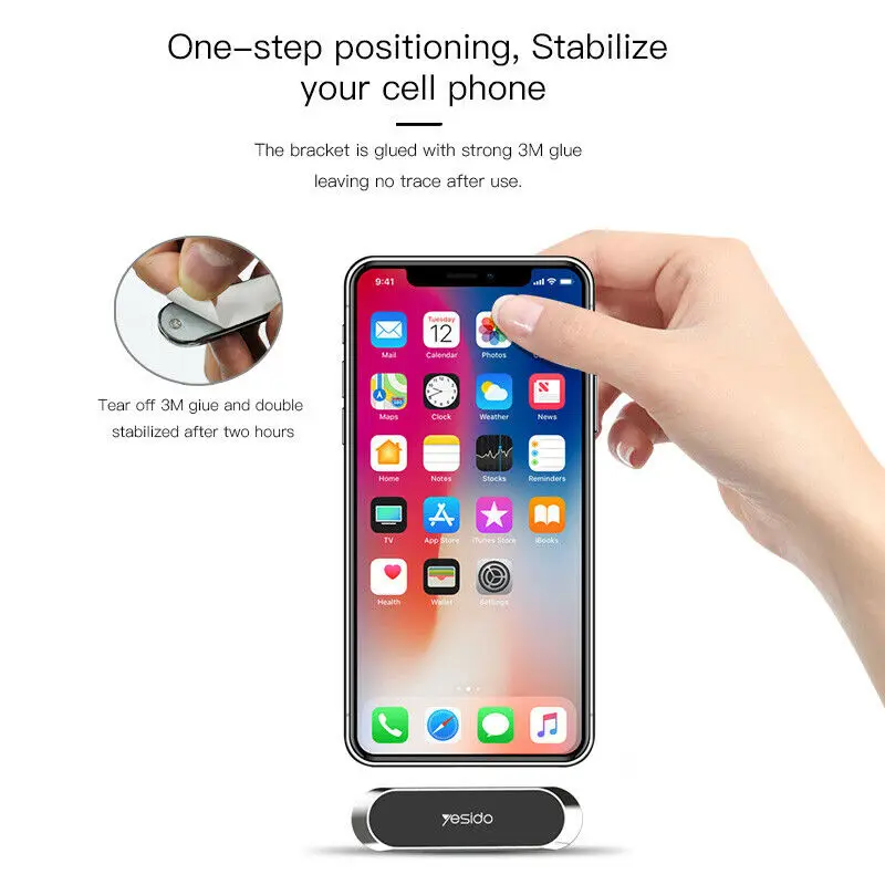 Yesido C55 Mini Strip Shape Magnetic Car Phone Holder Stand Wall Magnet Mount Home for iPhone Samsung Huawei All Mobile Phone
