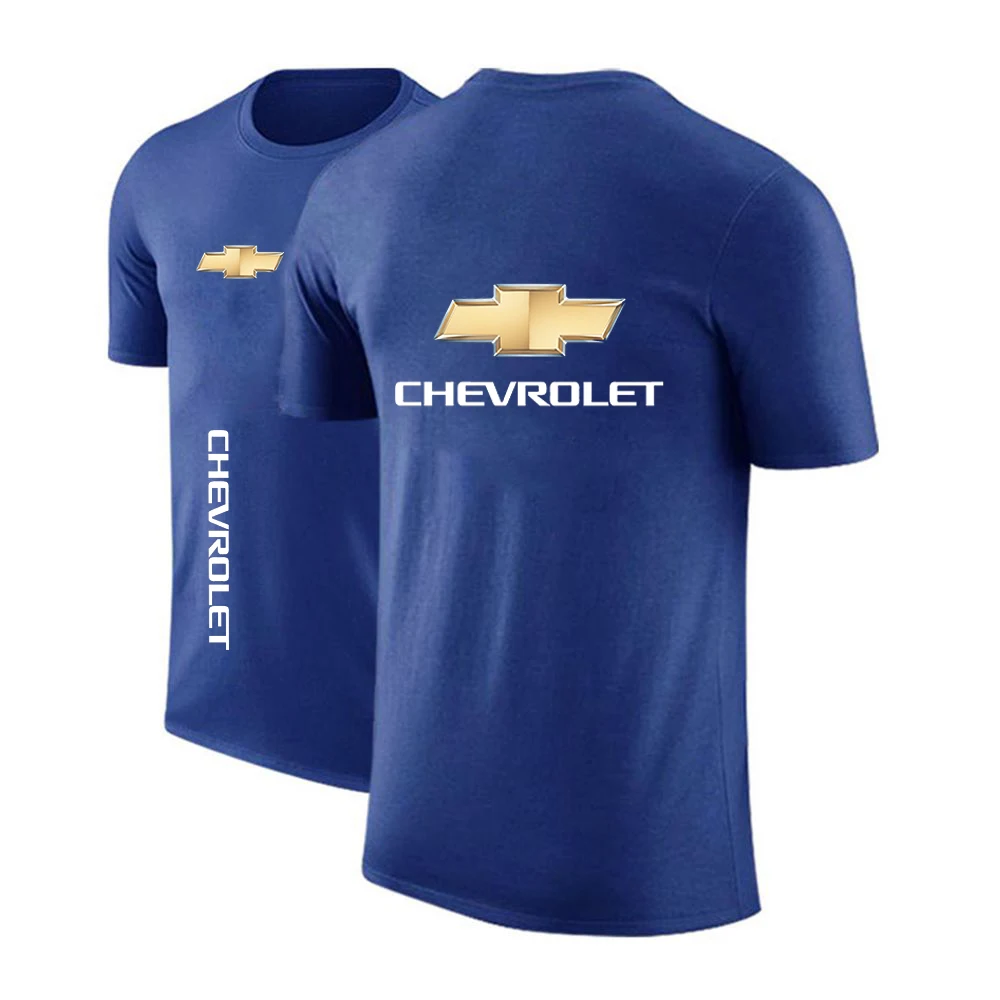 Летняя мужская футболка Chevrolet S с логотипом автомобиля удобная толстовка круглым