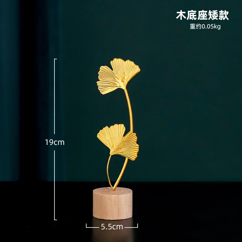 

Nordic Minimalist Wind Log Base Iron Ginkgo Biloba Ornaments Home Living Room TV Cabinet Xuanguan Decoration Crafts Decor