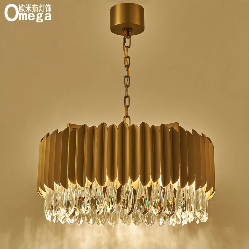 

Постмодерн, модная металлическая хрустальная люстра из нержавеющей стали, дизайнерские скандинавские люстры для гостиной, спальни, столов...