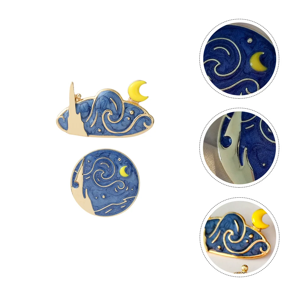 

2pcs Decorative Brooch Alloy Breastpin Clothing Accessory (Random Color)