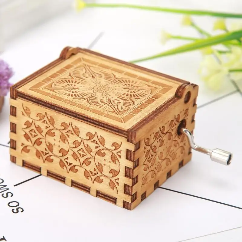 Ретро резная деревянная ручная королева музыкальная шкатулка Zelda для