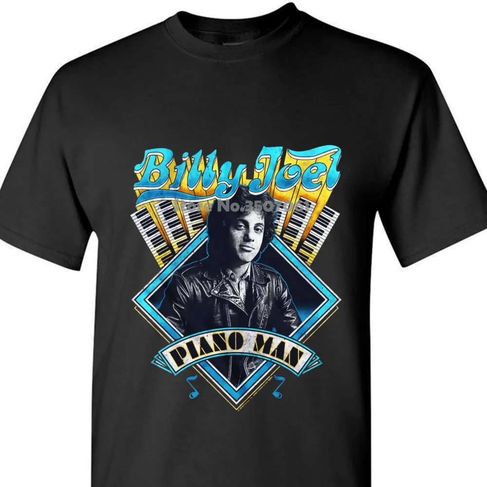 Мужская футболка Billy Joel 100% темно синяя хлопковая Повседневная с длинным рукавом