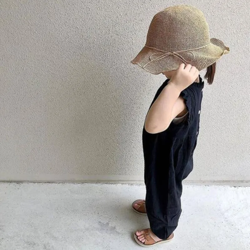 

Summer Baby Girl Romper Newborn Onesie Boys Jumpsuit Organic Cotton Baby Clothes Kids Linen Ruffle Romper Infant Girl Clothing