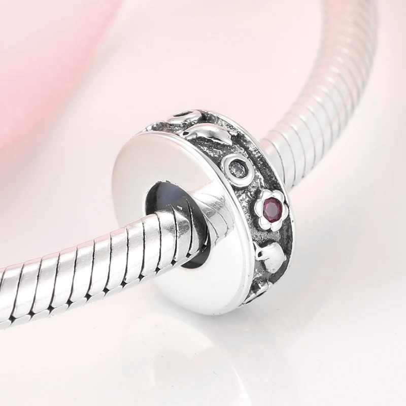 Бусина-пробка из серебра 925 пробы с фианитами | Украшения и аксессуары