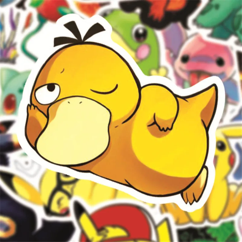 50 pcs different pokemons pikachu stickers for luggage skateboard phone laptop moto bicycle wall guitar waterproof sticker toys free global shipping