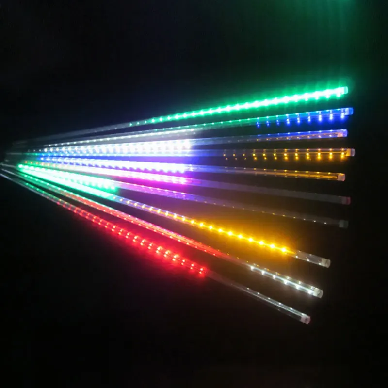 five colors Светодиодный уличный метеоритный дождь гирлянда Рождественская елка огни Открытый одиночный синий 10 трубок 50 см - Испускаемый цвет: five colors