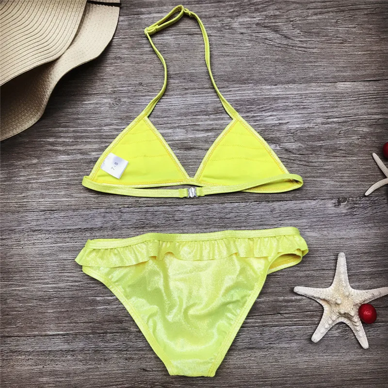 Falbala/бикини для девочек возрастом от 5 до 12 лет коллекция 2019 года блестящие