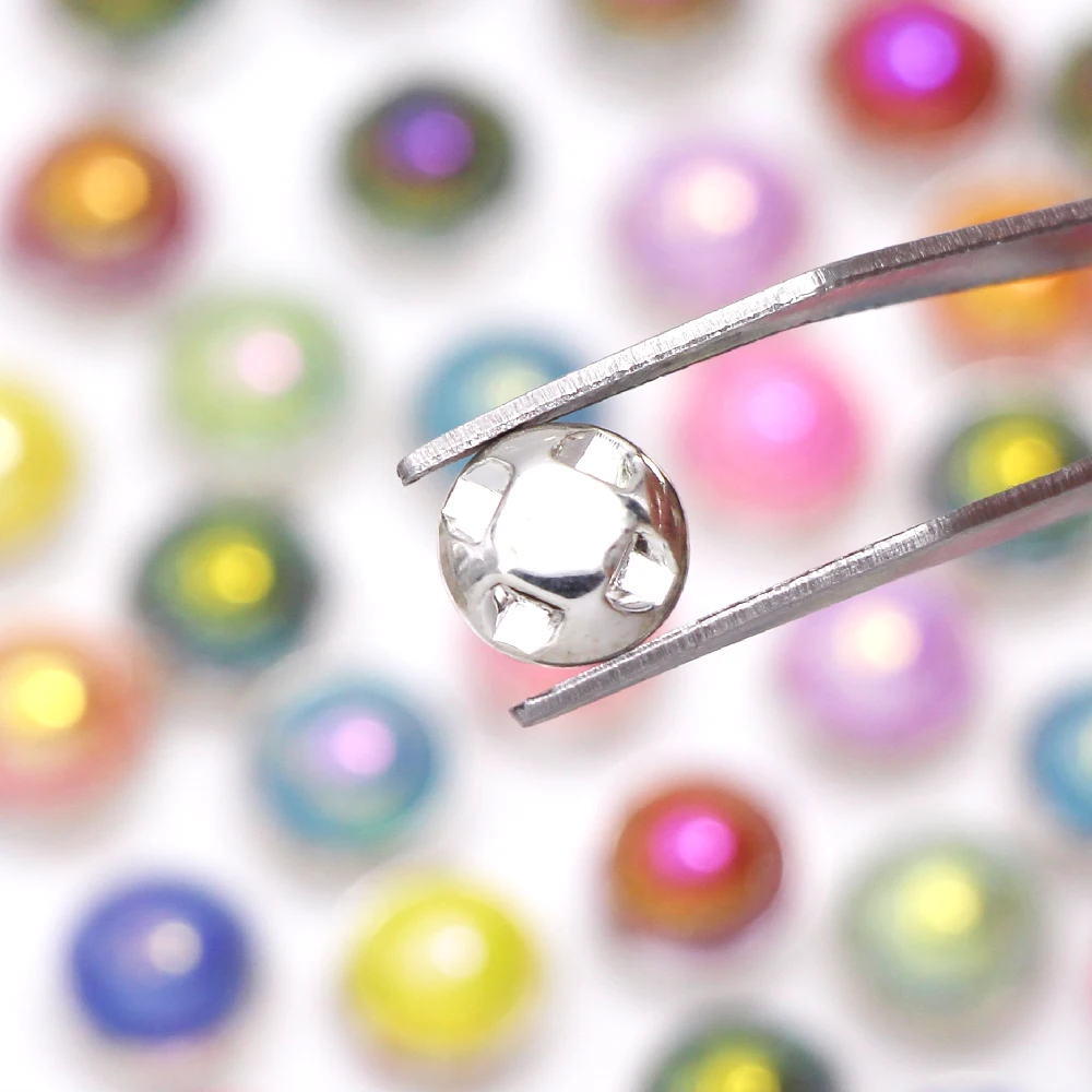 100 шт. 8 мм Перламутровые Бусины пришивные стразы смешанные цвета полукруглые