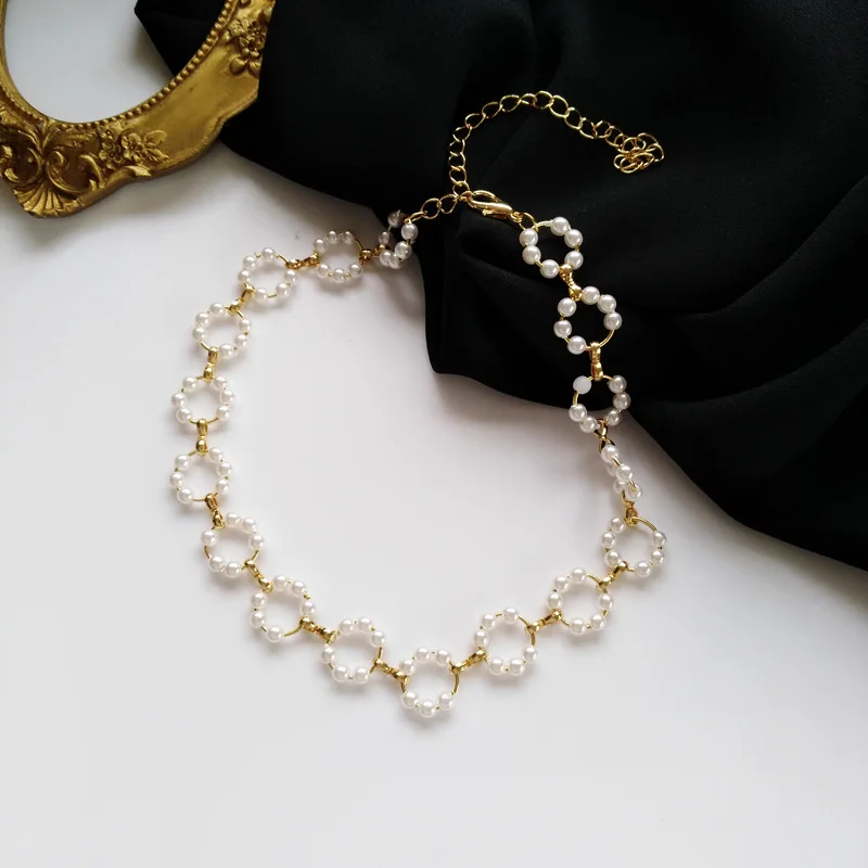 Новое жемчужное ожерелье круглая Геометрическая Элегантность Темперамент