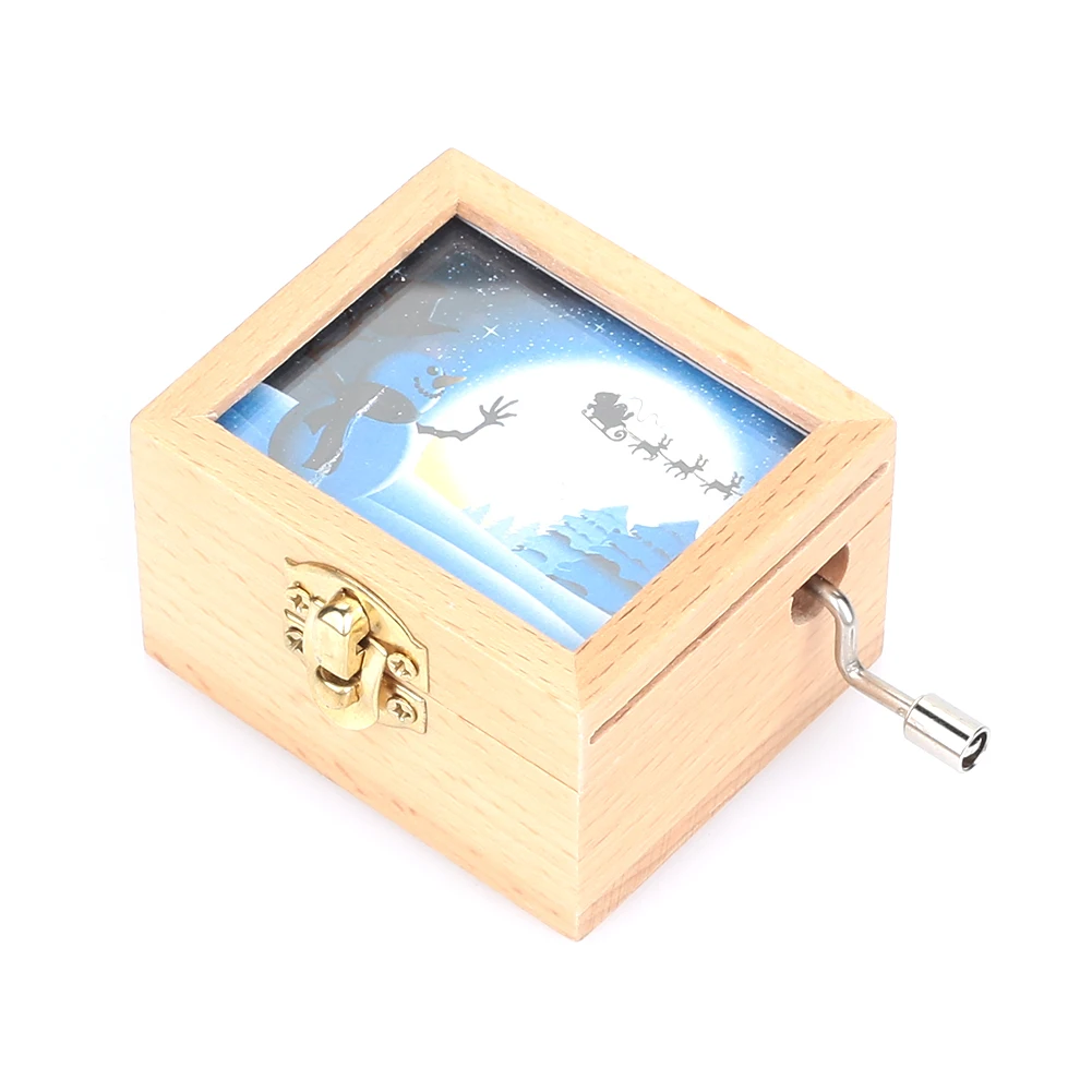 Музыкальный Чехол восьмицветная коробка Снеговик Лось деревянная Красивая