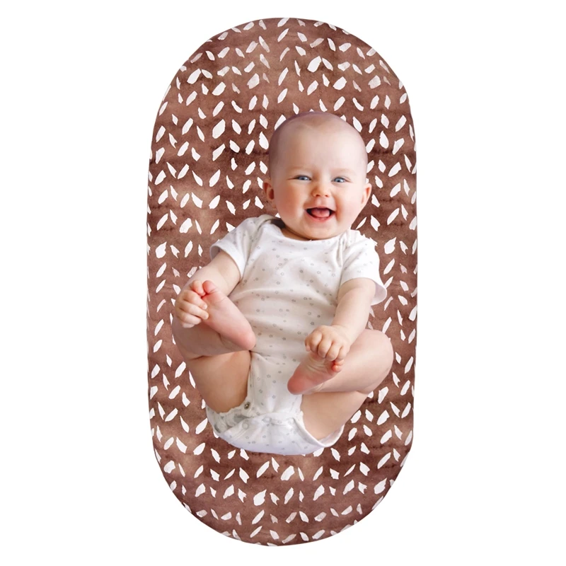 

Q1FE 2Pcs Stretchy Baby Fitted Bassinet Sheets Cradle Moses Basket Oval Rectangle Pad Sheet Mattress Cover Crib Bed Protector