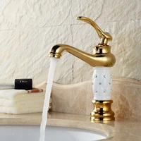 bathroom basin gold faucet brass with diamond crystal body new luxury single handle hot and cold water tap bathroom accessories