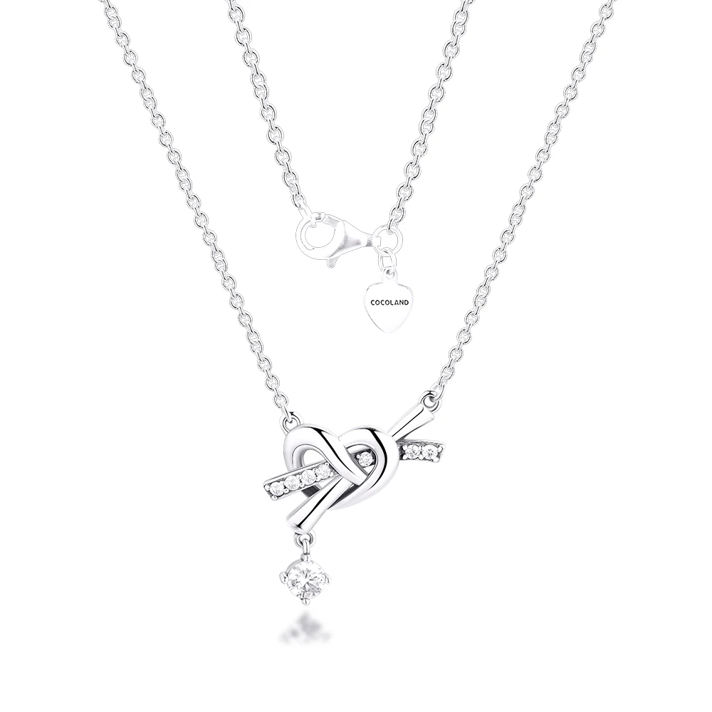 

Knotted Heart Necklaces 100% 925 Sterling Silver Jewelry Free Shipping