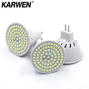 Светодиодная лампочка KARWEN GU10 MR16 E27 E14 220 SMD, точечный светсветильник льник, 240 в, 2835 в, 48 60 80 светодиодный