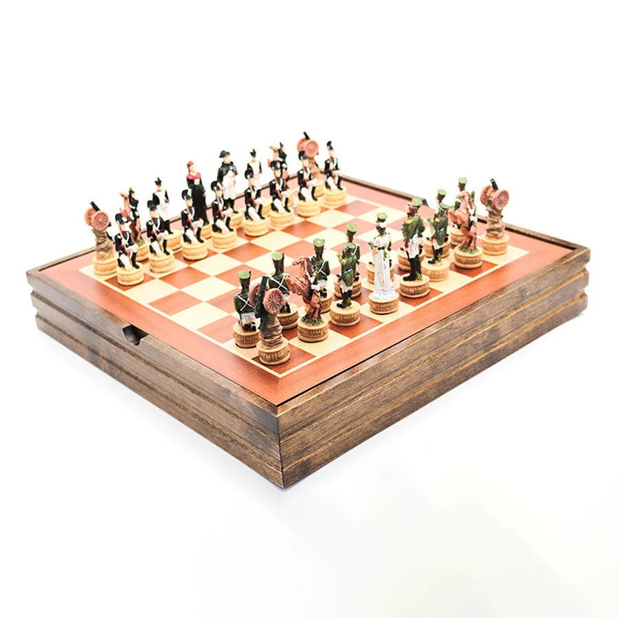 

Resin Medieval Chess Pieces Adult Game Accessories Antique Large Chess Board Entertainment Spelletjes Family Table Games DE50QL