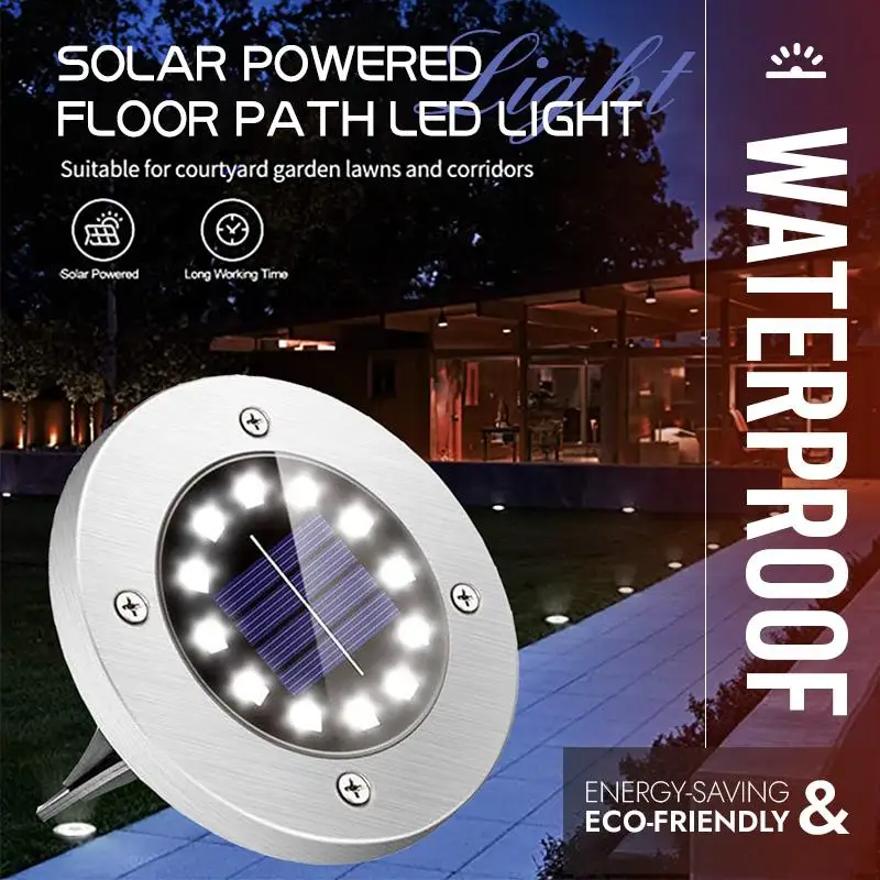 

2V Solar Powered Floor Path LED Light Waterproof Solar Powered Lantern for Pathway Patio Garden Decoration Outdoor Lighting