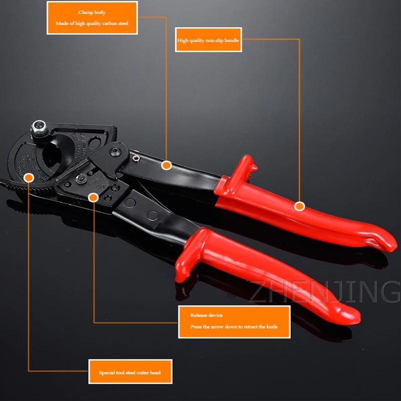 

Gear Scissors Ratchet Cable Cutting Knife Electrician Dedicated Tool Pliers Cut Copper Wire Bolt Cutters Electric Scissors