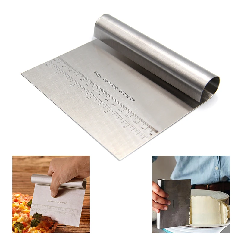 Нержавеющая сталь пиццы тесто для торта Скребок резки хлеба лопатки теста Fondant