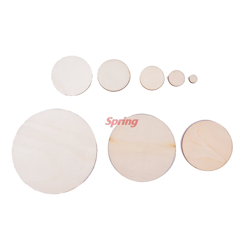 

Hot 5-100pcs DIY Craft Unfinished Natural Wood Slices Circles Log Discs For Christmas DIY Craft Rustic Wedding Ornament
