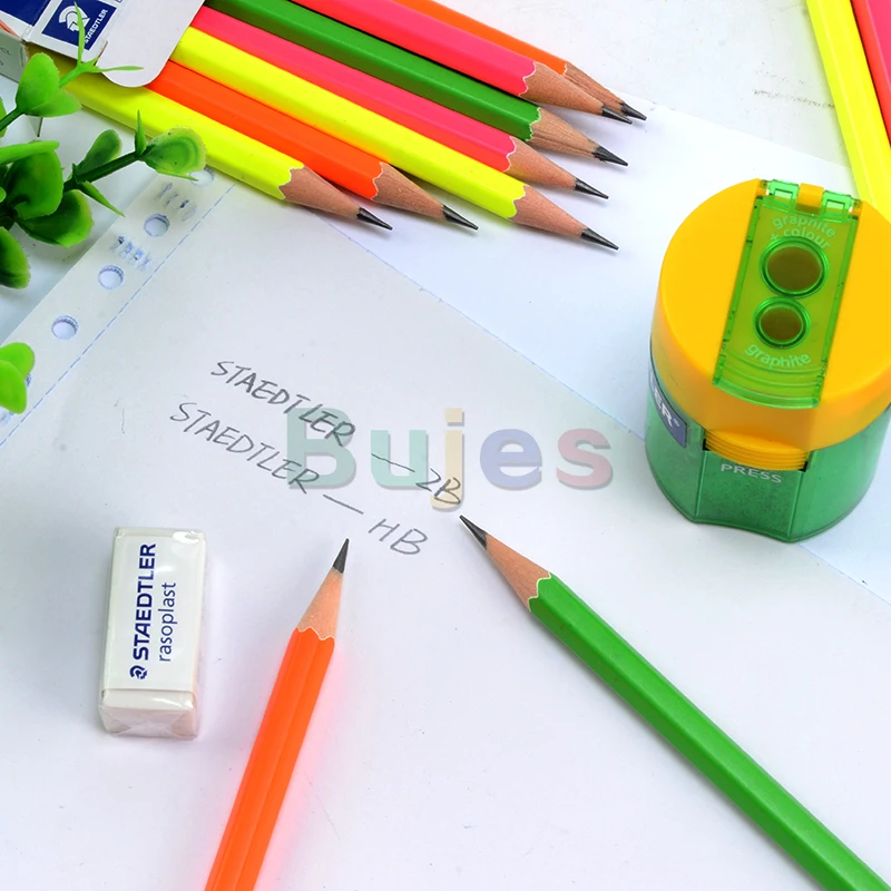 Оригинальный немецкий набор цветных карандашей STAEDTLER с резиновой головкой 132HB/2B