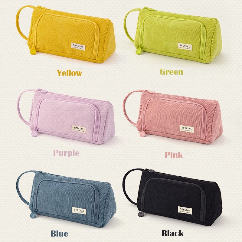 

High Large Storage Pouch Marker Pen Case Big Capacity Pencil Case Simple Stationery Bag Back To School College Office Organizer