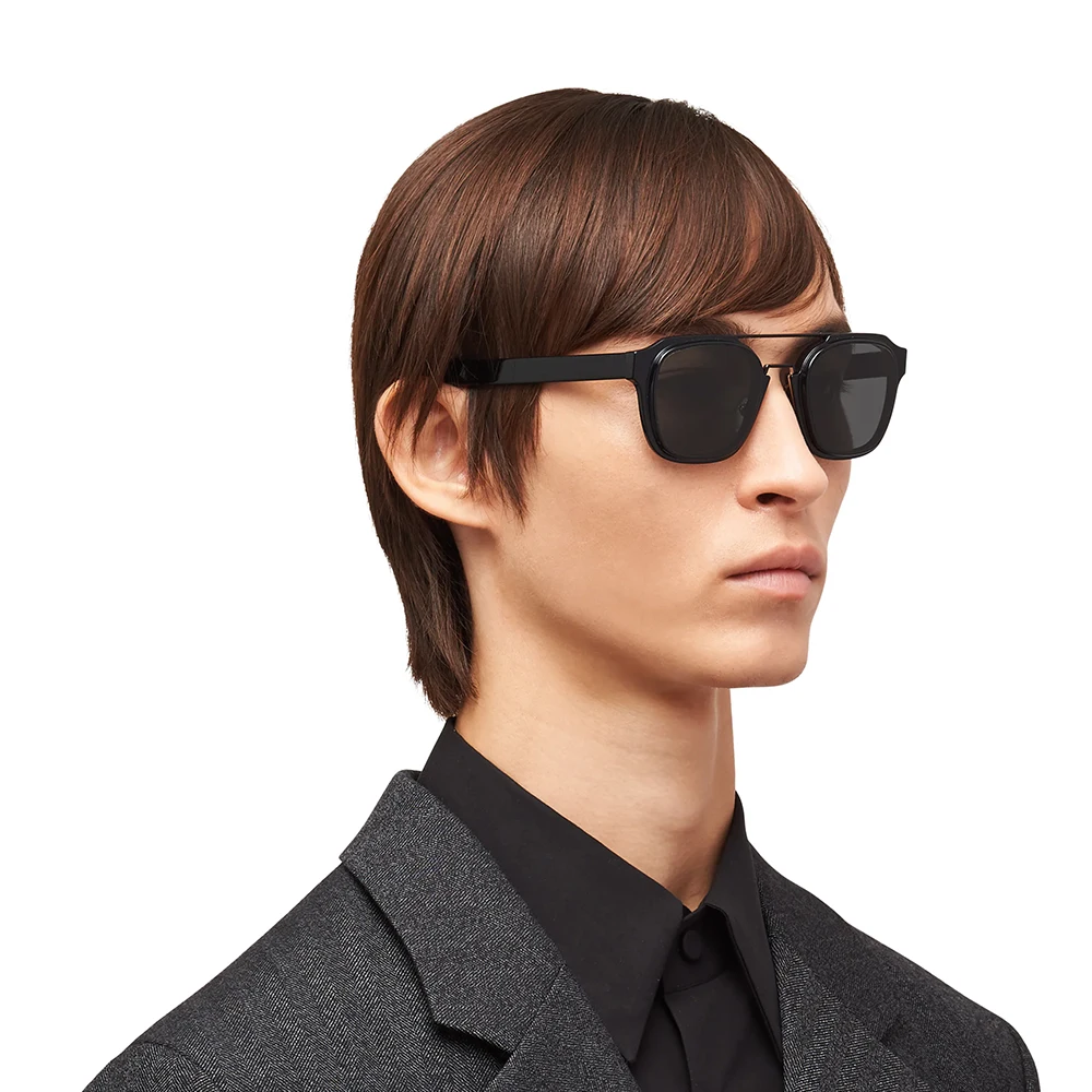Fashion Square Round Sunglasses Luxury Italian Design Brand Acetate Frame with Titanium Glasses For Men Oculos De Sol SPR07W
