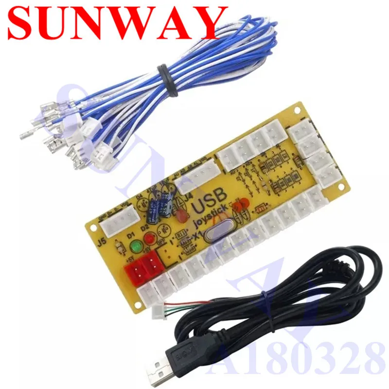 2 шт./лот аркадные игры; USB кодировщик Боевая палка Raspberry Pi 1/2/3 кнопки джойстика ПК MAME Ретро пирог нулевой задержкой USB 5V кодер доска