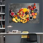 Картина на холсте, настенный художественный плакат, свежие фрукты и овощи в воде, плакаты и аксессуары для украшения кухни и комнаты