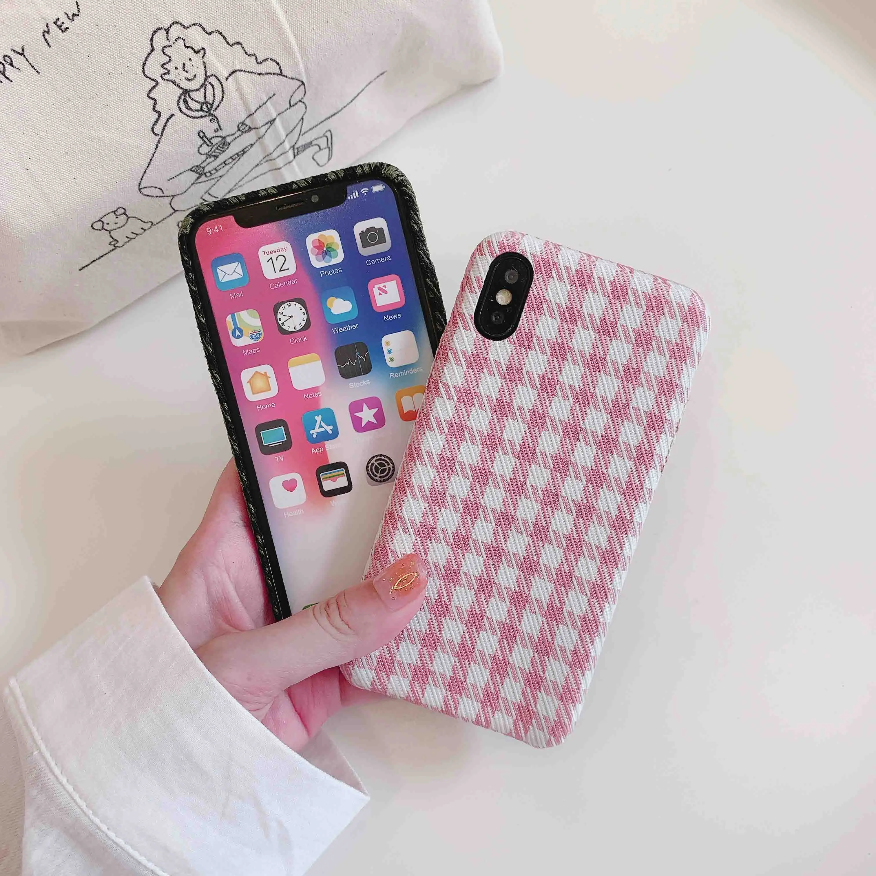 Тканевый сетчатый чехол для телефона Apple iPhone X XR 11 Pro XS Max 8 7 6S 6 Plus милые мягкие чехлы