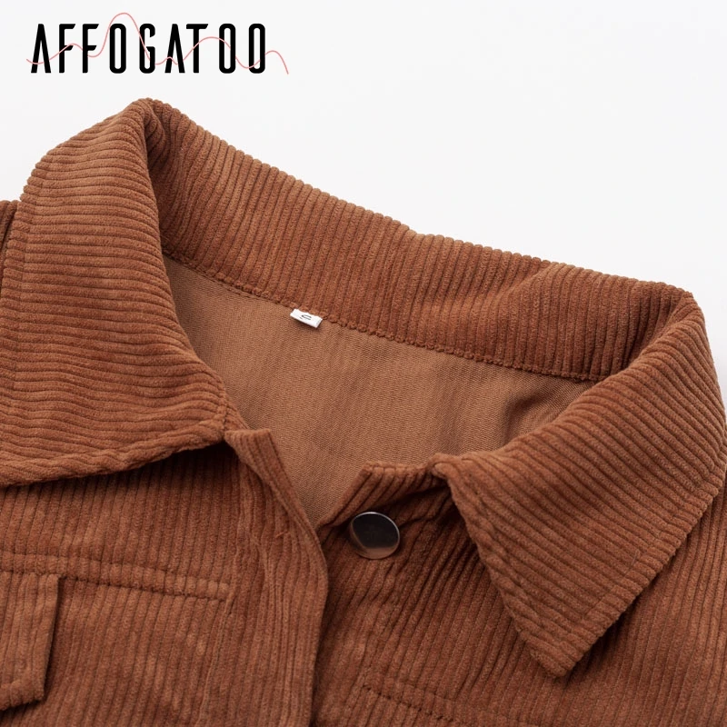 Afogaboo винтажные вельветовые куртки с длинными рукавами и пуговицами женские