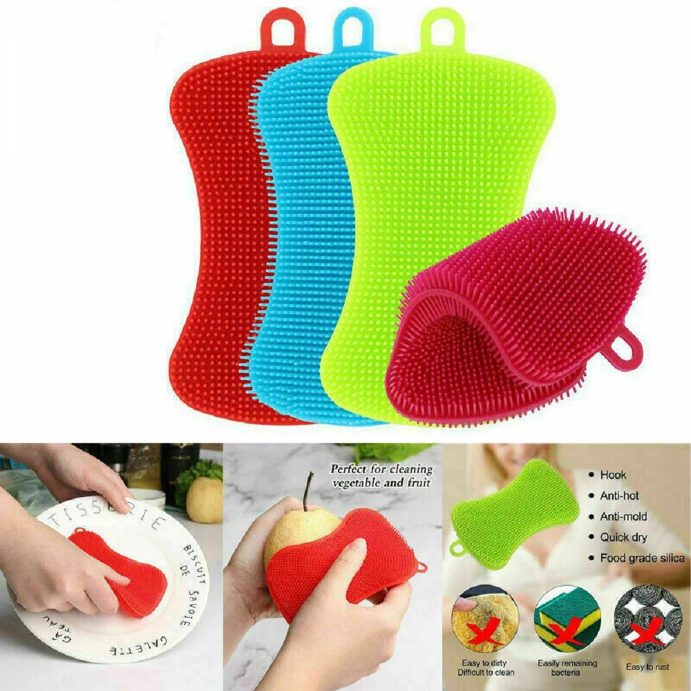 

Zollor New Universal Silicone Brush Gel Wash Bowl Brushes Multipurpose Antibacterial Sponge Cleaning Dish Hfing Kitchen Tools