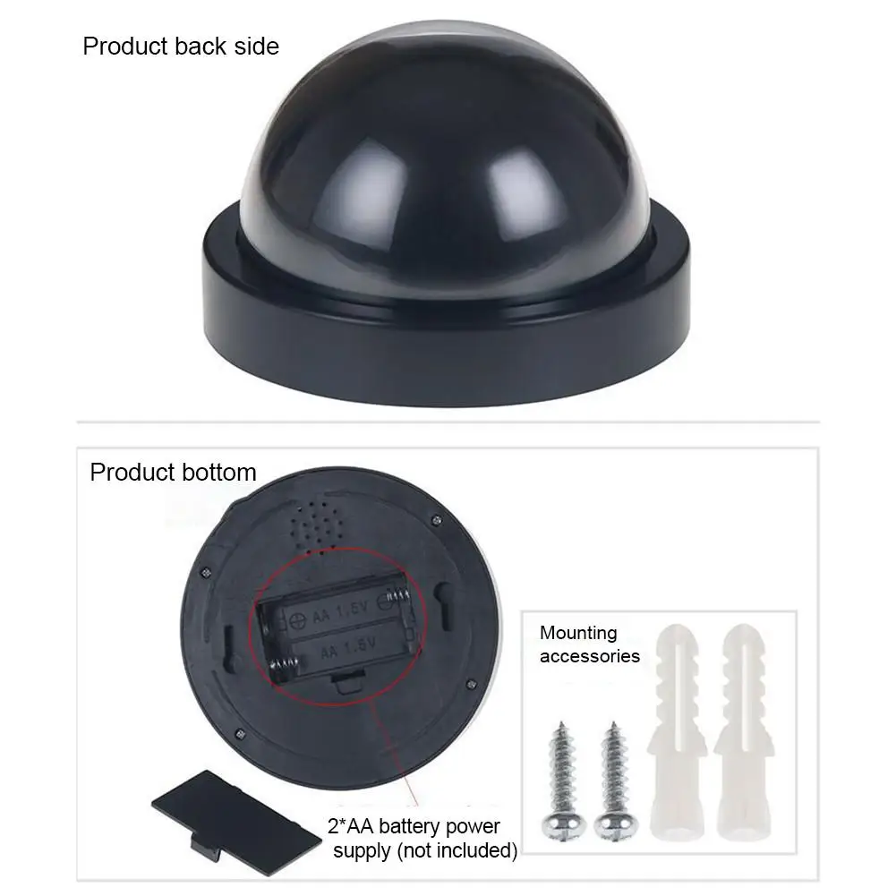 

Realistic Fake Cameras Dummy CCTV Camera Security Waterproof With Outdoor Indoor Dome Shape Flash LED Lights