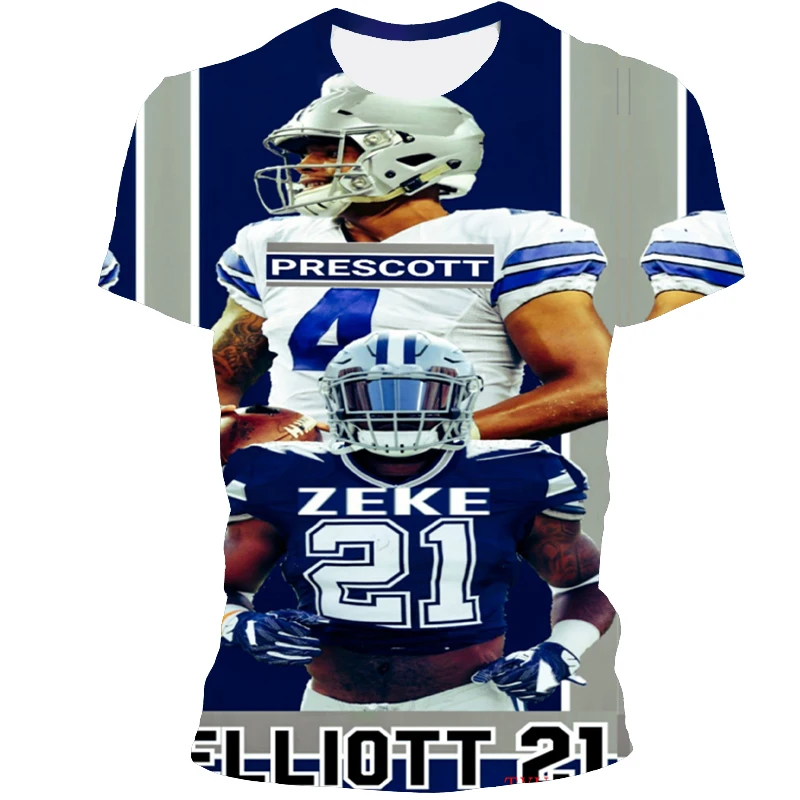 

2021 new fashion men's and women's T-shirts, beautiful football tops, 3D printed short-sleeved round neck streetwear